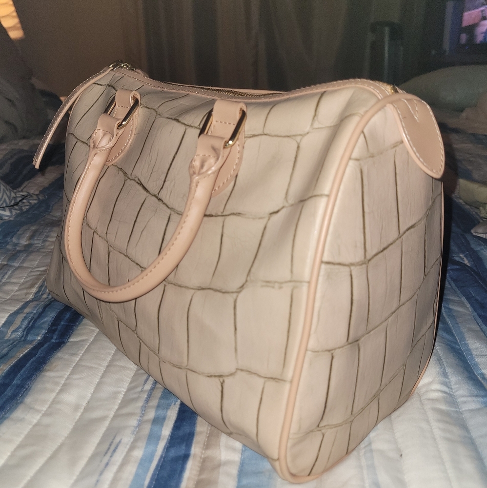Kate Landry Satchel Handbag Beige